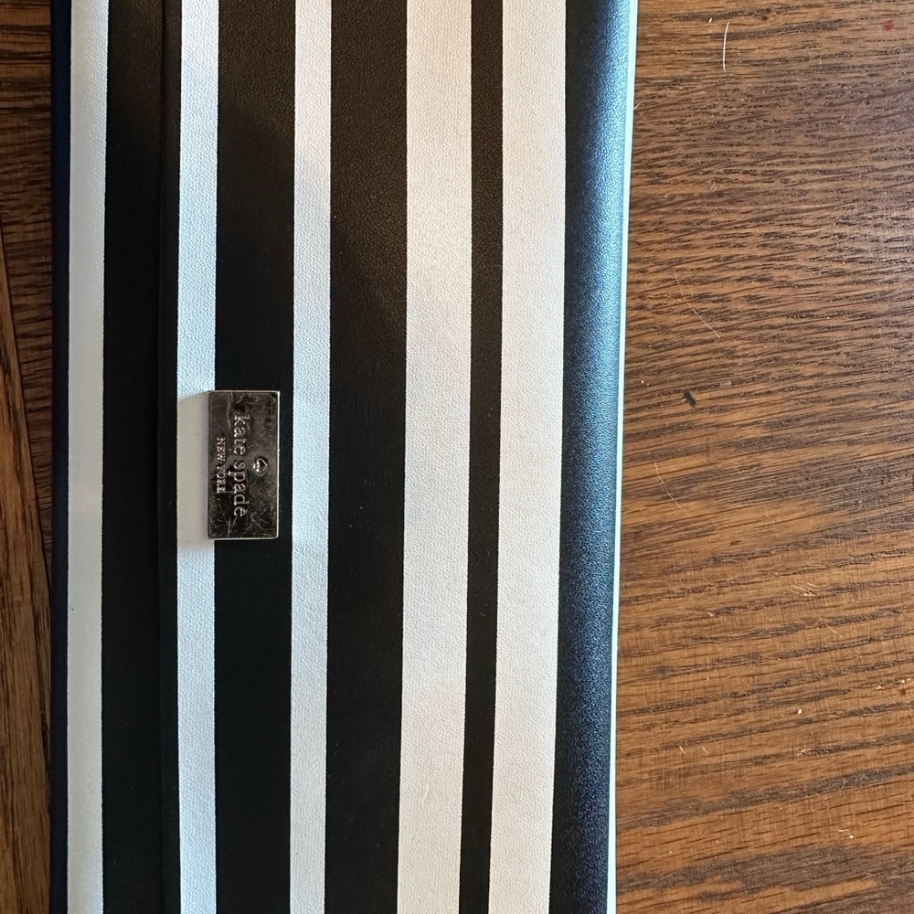 Kate spade black and white stripe wallet